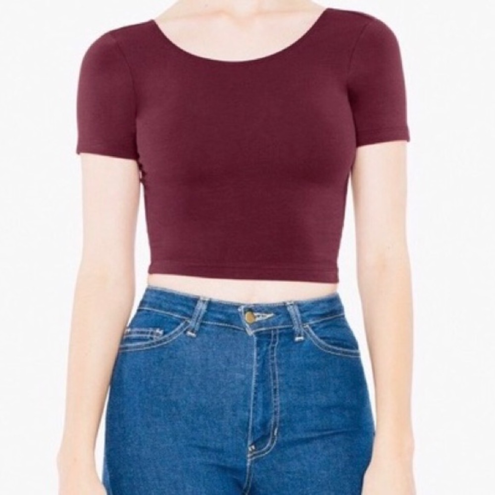 Burgundy Crop Tee